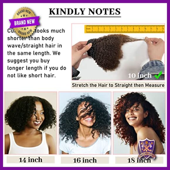 18 Inch Clip-In Human Hair Extensions Afro Kinky Curly Remy Virgin Hair main image 6